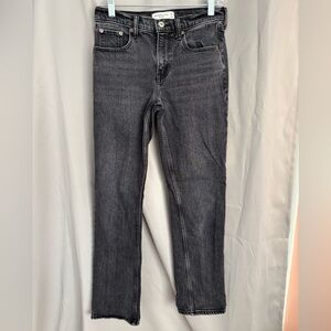 Abercrombie & Fitch the Straight Mid Rise Jeans- Washed Black- size 2